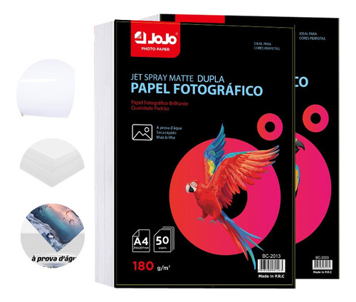 50 Folhas Papel Foto Matte 180g A4 Dupla Face Fosco Original