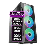 Computador Ryzen 3 2200g Gtx1060 8gb Ram Ssd 240gb W10 Trial