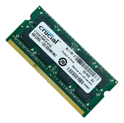 Memoria Ram Para Mac Crucial 8gb Kit (2 X 4gb) Ddr3l - 1333