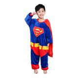 Super Homem Pijama Fantasia Macacão Infantil Adolescente