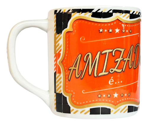 Caneca Porcelana Amizade + Cx De Presente - Jeito De Agradar