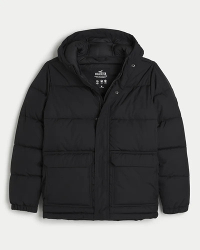 Campera Parka Hollister Puffer Abrigada De Hombre Invierno