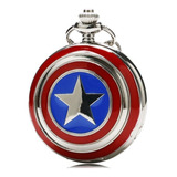 Reloj De Bolsillo Capitán America Con Cadena Avengers Marvel