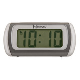 Despertador Digital Moderno 2916 - Cinza Metálico 5x10x8 Cm