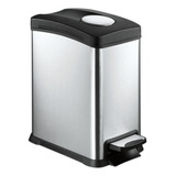 Caneca Pedal Rectangular Aya Tapa Caída Suave 8 L Acero Inox