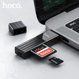 Leitor De Cartão Hoco 2 Em 1 Usb 3,0 2,0 Sd Micro Sd/tf Memó