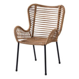 Cadeira De Aço E Vime Rattan Just Home Collection 90cmx62cm