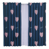 Cortina Decorativa Estampada Heart Colchas Concord