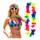 12 Collar Hawaiano Fiesta Neon Colores Varios