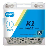 Cadena Kmc K1 Wide Silver 1/2 X 1/8 Bmx Fixie  1 Velocidad