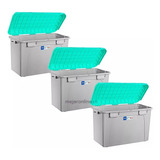 Baul Caja Organizadora 90 Lt. Con Ruedas Pack 3 Un.