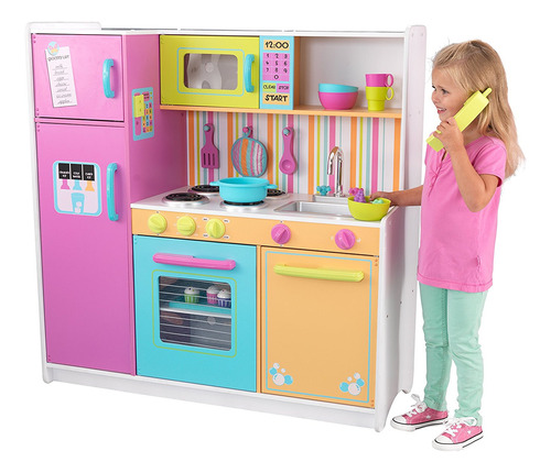 Cocina Kidkraft Brillante Grande De Madera Envio Gratis