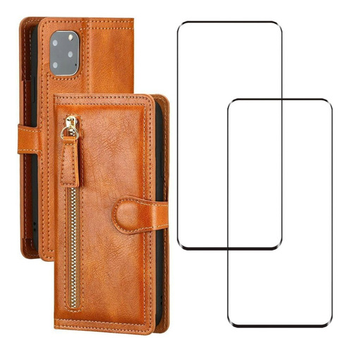 Funda Tipo Cartera Para iPhone Carcasa Con Tapa Cuero Suave