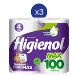 Pack Papel Higiénico Higienol Max Hoja Simple 100 Metros