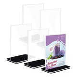 5pcs Porta Menu De Acrilico Doble Vista Carta Soporte A5