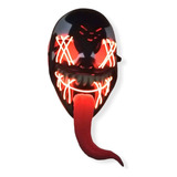 Máscara Careta De Venom Luces Led Halloween Color Negro Luces Naranja