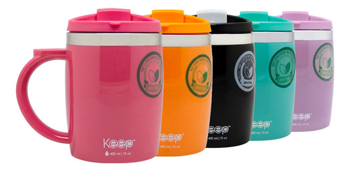 Mug Termico 400ml Keep Café Té Desayuno Termo Colores 