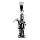 Dije De Plata Santa Muerte Chica 3d