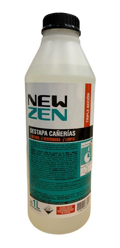 New Zen Destapa Cañerias Líquido Triple Acción 1 Lt X 2 Und