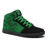 Tênis Masculino Verde Preto Basic Sport Skate Cano Alto