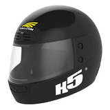 Casco Para Moto Integral Halcon H5  Negro Brillante Solid Talle M 