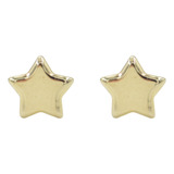 Broqueles Estrella Plana Oro 10k Piercing Arete Estrellita 