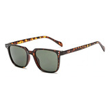 Óculos De Sol Armação Transparente Round Vintage Retro Rb  Cor Da Armação Preto Cor Da Lente Fumê Leopardo Desenho Quadrado