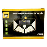 4 Luminárias Solar De Muro 100 Leds Solar Balizador Jardim 