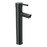 Monomando Alto Para Lavabo, Acero Inox. Foset Tbm-47m Negro Acabado Mate