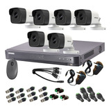 Kit Seguridad Hikvision Dvr 8ch 6 Camaras Exterior Conector