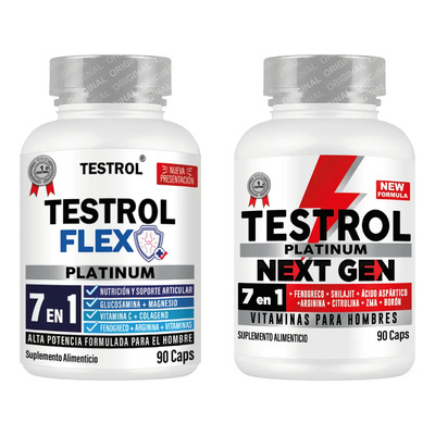 Testrol | Combo Testrol Flex + Next Gen | 90 Cápsulas C\u002Fu Sin Sabor | Meses sin interés