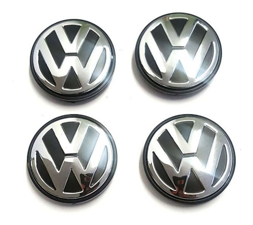 4x Centro Tapon Rin Vw 55 Mm Jetta Virtus Saveiro Gol Vento