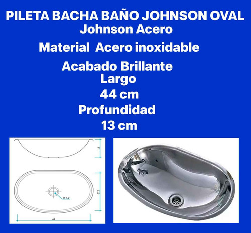  Pileta D Baño Lavadero Kichinette Marca Johnson Oval Grande