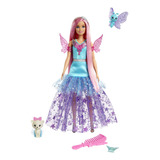 Muñeca Barbie Con Dos Mascotas De Cuento De Hadas Y Vestido
