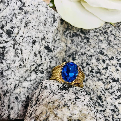 Anillo Con Piedra Azul