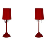 Simple Designs Lt3018-red Lámpara De Mesa Con Pantalla De Y
