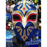Máscara Semi Profesional Del Luchador Carístico Azul-dorado
