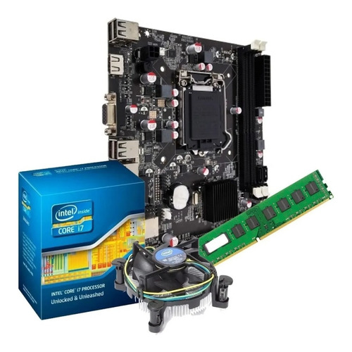 Kit I7 2600 + Placa B75 1155 10/100/1000 + 8 Gb Ddr3 