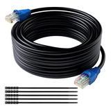 Cable Ethernet Cat6 Para Exteriores De 50 Pies, Cable D...