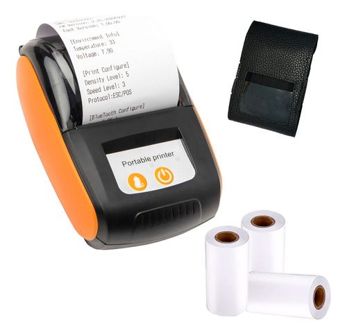 Impresora Térmica De Tickets Bluetooth Portátil 58mm Y Funda