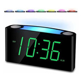 Reloj Despertador Digital, Led, Ajustable, Luz De Noche
