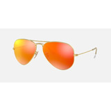 Anteojos De Sol  Ray-ban Aviator Espejado Naranja - Rb3025