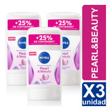 Desodorante Nivea Barra Pearl & Beauty 54g Pack X3 Unid