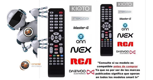 Control Remoto Smart Netflix Masterg Onn Rca Etc Negro/gris