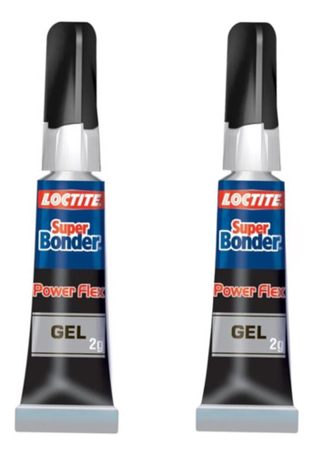 Kit 2 Cola Super Bonder Power Flex Gel 2g Loctite Resistente