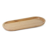 Bandeja Petisqueira De Bambu Multiuso Oval Grande 44x16cm