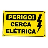 Placa Advertência: Perigo Cerca Elétrica - Plástico