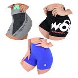 Kit - 3 Shorts Feminino Insanity Fitness Trust + Wod + Five