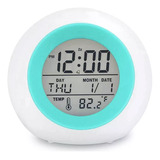 Reloj Despertador Pantalla Redondo Temperatura Alarma 