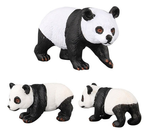 Figura Osos Panda X4 Animales Juguete Detalles Reales